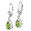 Pear Gemstone Bezel Leverback Earrings