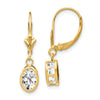Oval Gemstone Bezel Leverback Earrings