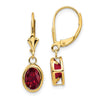 Oval Gemstone Bezel Leverback Earrings