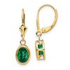 Oval Gemstone Bezel Leverback Earrings
