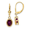 Oval Gemstone Bezel Leverback Earrings
