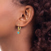 Heart Gemstone Bezel Leverback Earrings