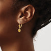 Heart Gemstone Bezel Leverback Earrings