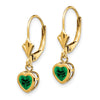 Heart Gemstone Bezel Leverback Earrings