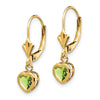 Heart Gemstone Bezel Leverback Earrings