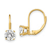 Round Gemstone Leverback Earrings