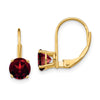 Round Gemstone Leverback Earrings