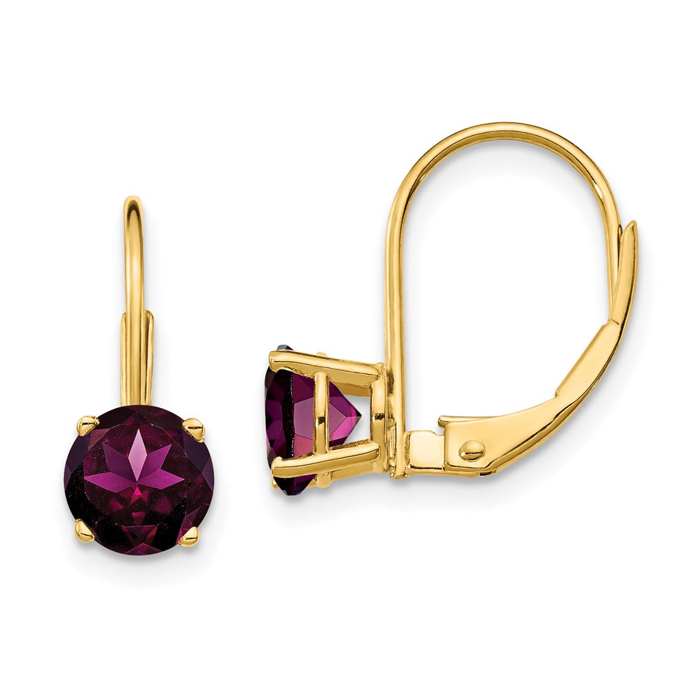 Round Gemstone Leverback Earrings