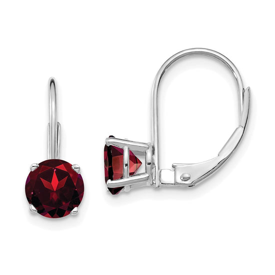 Round Gemstone Leverback Earrings