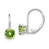 Round Gemstone Leverback Earrings