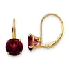 Round Gemstone Leverback Earrings