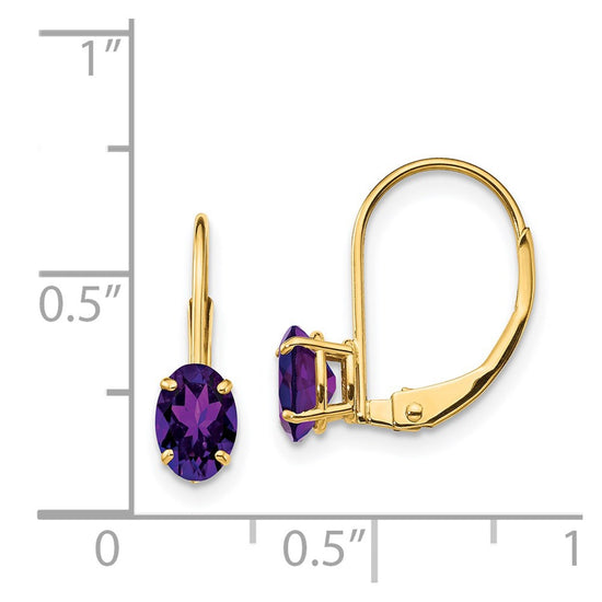 Oval Gemstone Leverback Earrings