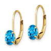 Oval Gemstone Leverback Earrings