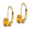 Oval Gemstone Leverback Earrings