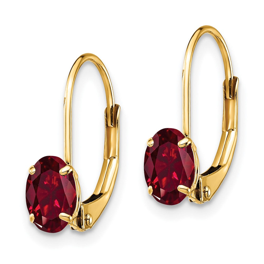 Oval Gemstone Leverback Earrings
