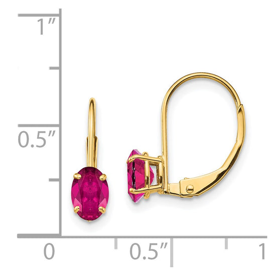 Oval Gemstone Leverback Earrings