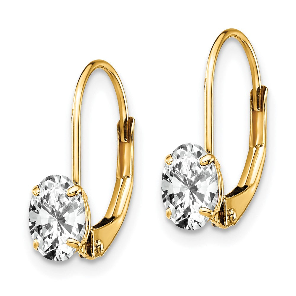 Oval Gemstone Leverback Earrings