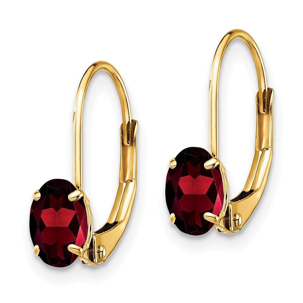 Oval Gemstone Leverback Earrings