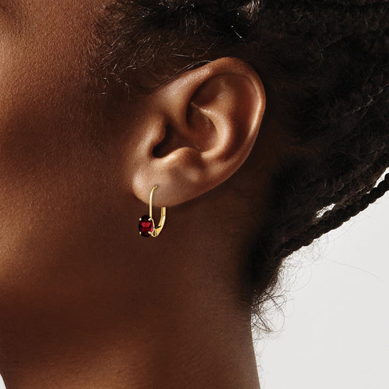Oval Gemstone Leverback Earrings