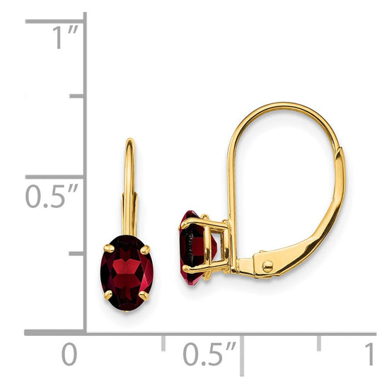 Oval Gemstone Leverback Earrings