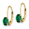 Oval Gemstone Leverback Earrings