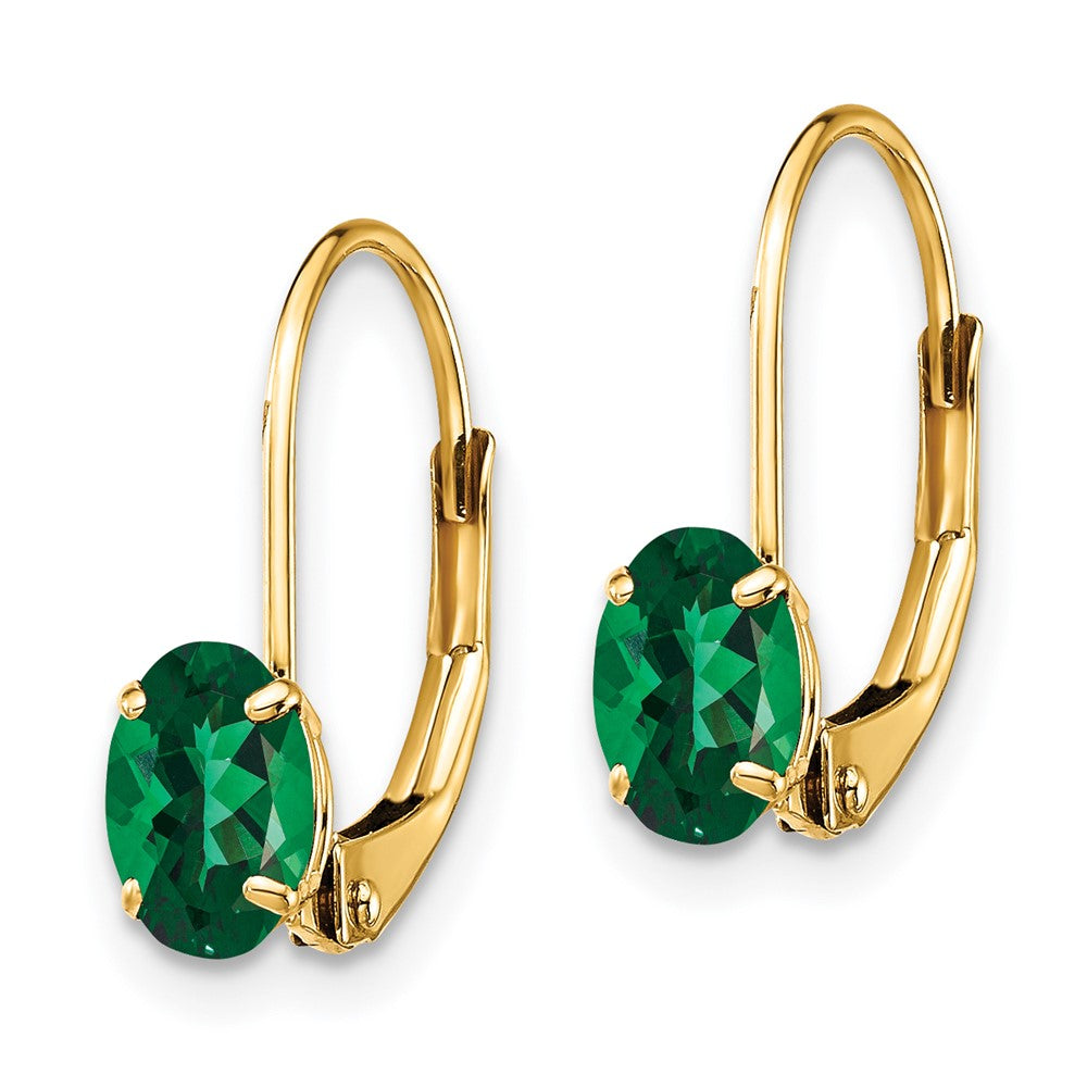 Oval Gemstone Leverback Earrings