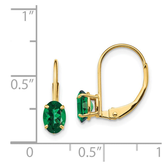 Oval Gemstone Leverback Earrings