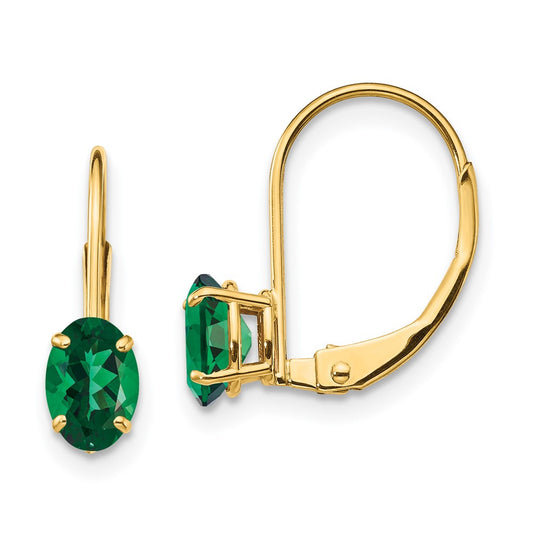 Oval Gemstone Leverback Earrings