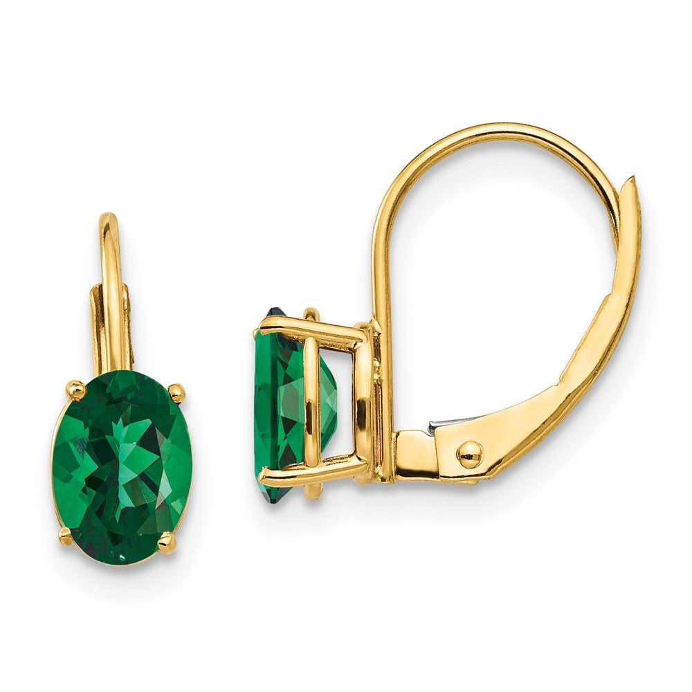 Oval Gemstone Leverback Earrings