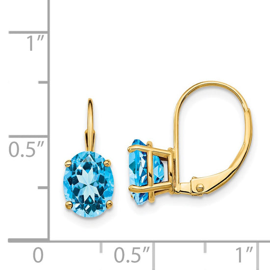 Oval Gemstone Leverback Earrings