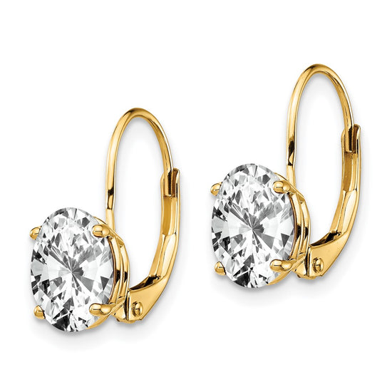 Oval Gemstone Leverback Earrings