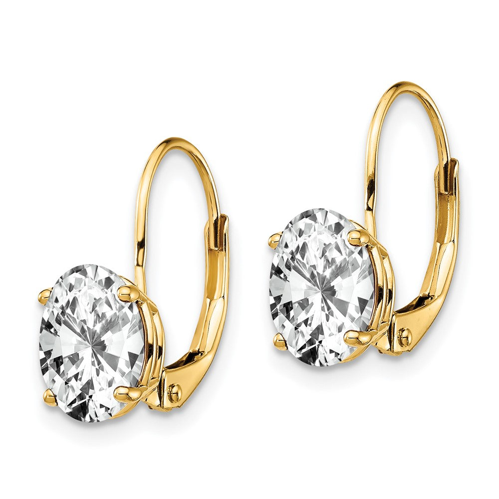 Oval Gemstone Leverback Earrings