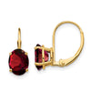 Oval Gemstone Leverback Earrings