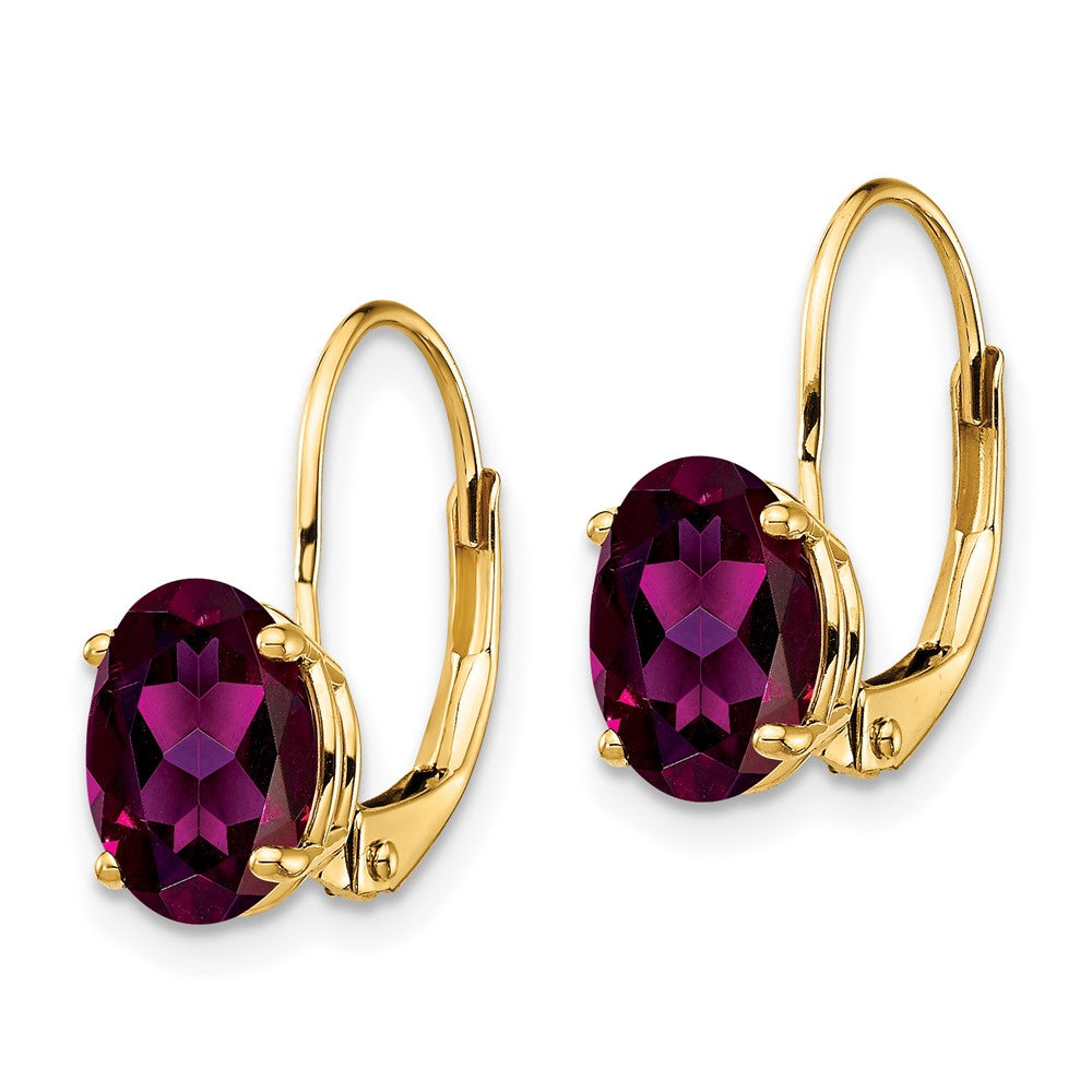 Oval Gemstone Leverback Earrings