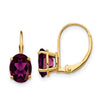 Oval Gemstone Leverback Earrings
