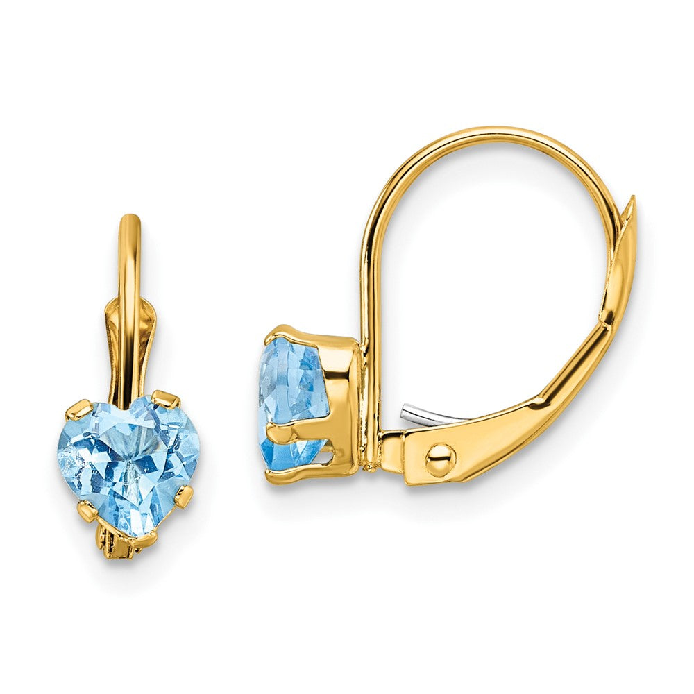 Heart Gemstone Leverback Earrings