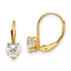 Heart Gemstone Leverback Earrings