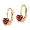 Heart Gemstone Leverback Earrings