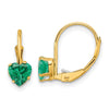 Heart Gemstone Leverback Earrings