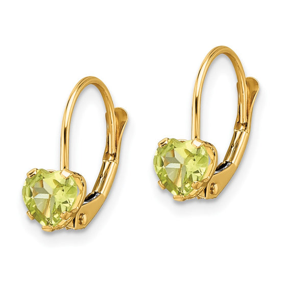 Heart Gemstone Leverback Earrings