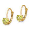 Heart Gemstone Leverback Earrings