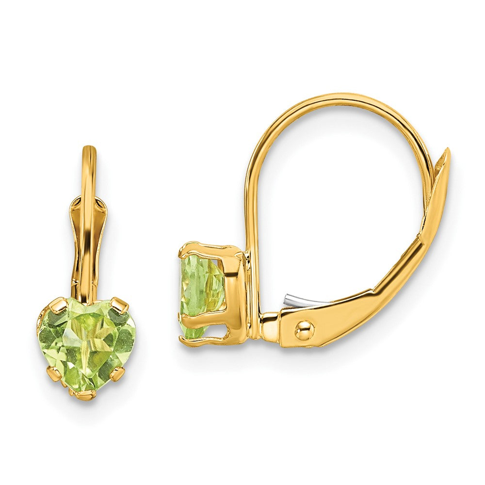 Heart Gemstone Leverback Earrings