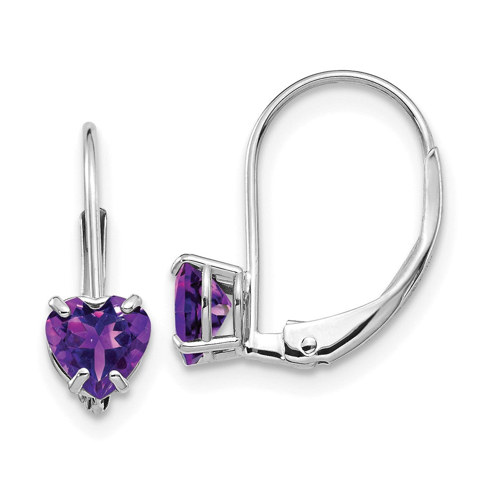 Heart Gemstone Leverback Earrings