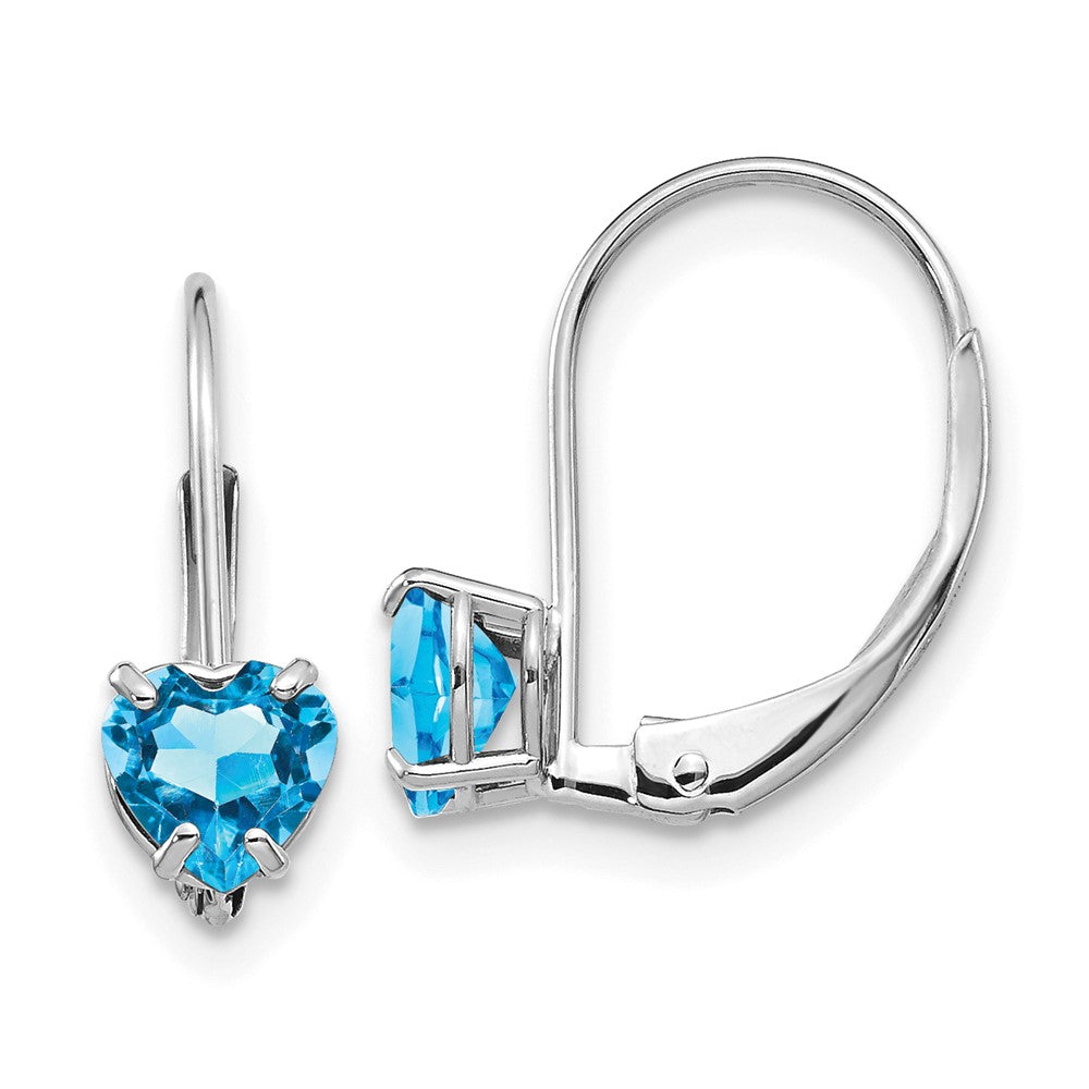 Heart Gemstone Leverback Earrings