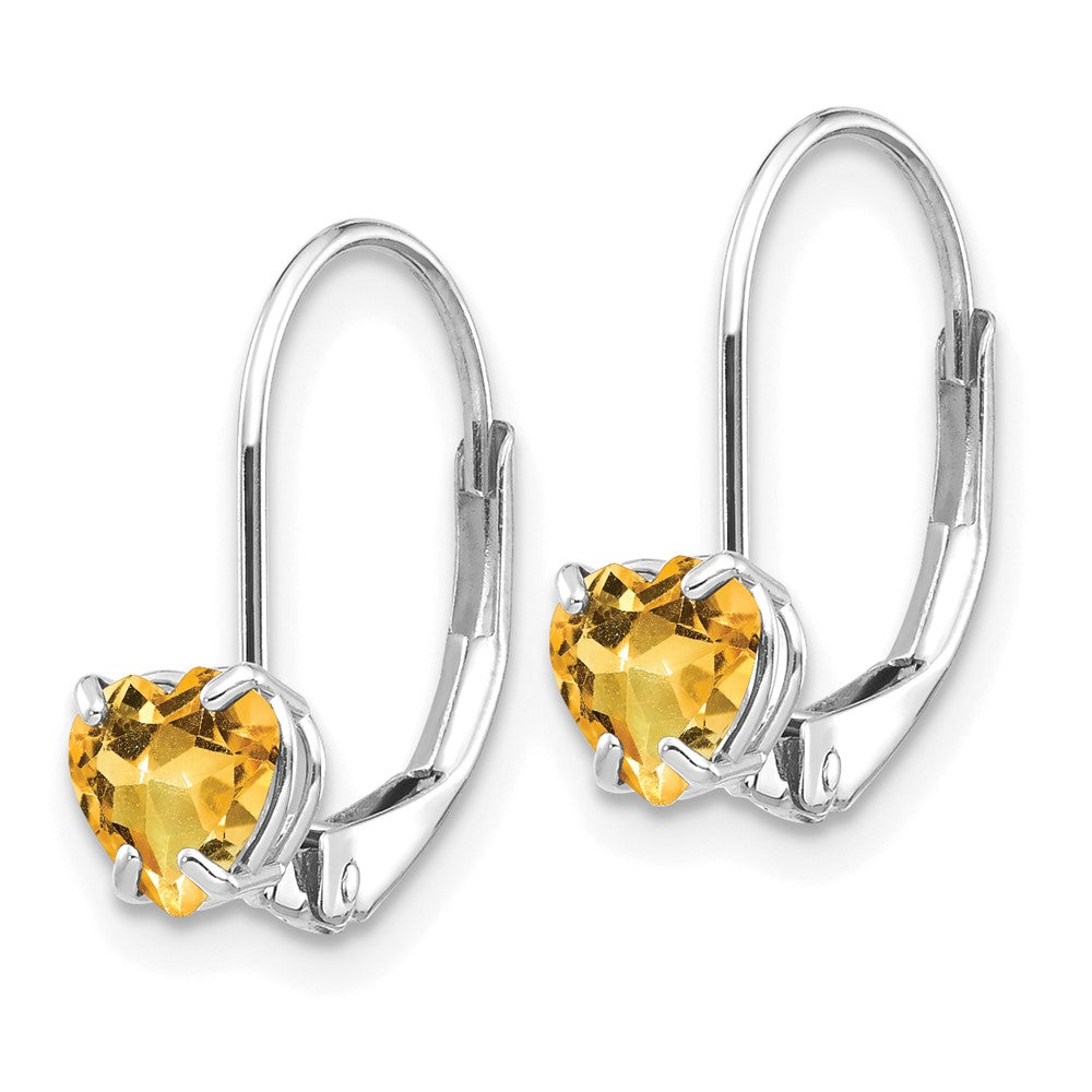 Heart Gemstone Leverback Earrings