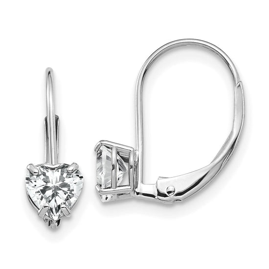Heart Gemstone Leverback Earrings