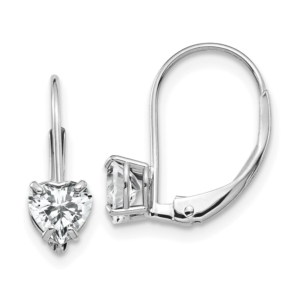 Heart Gemstone Leverback Earrings
