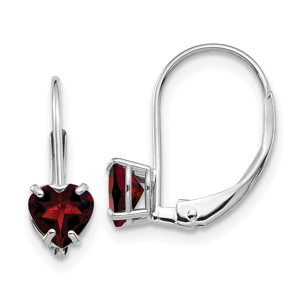 Heart Gemstone Leverback Earrings