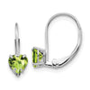 Heart Gemstone Leverback Earrings