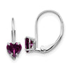 Heart Gemstone Leverback Earrings